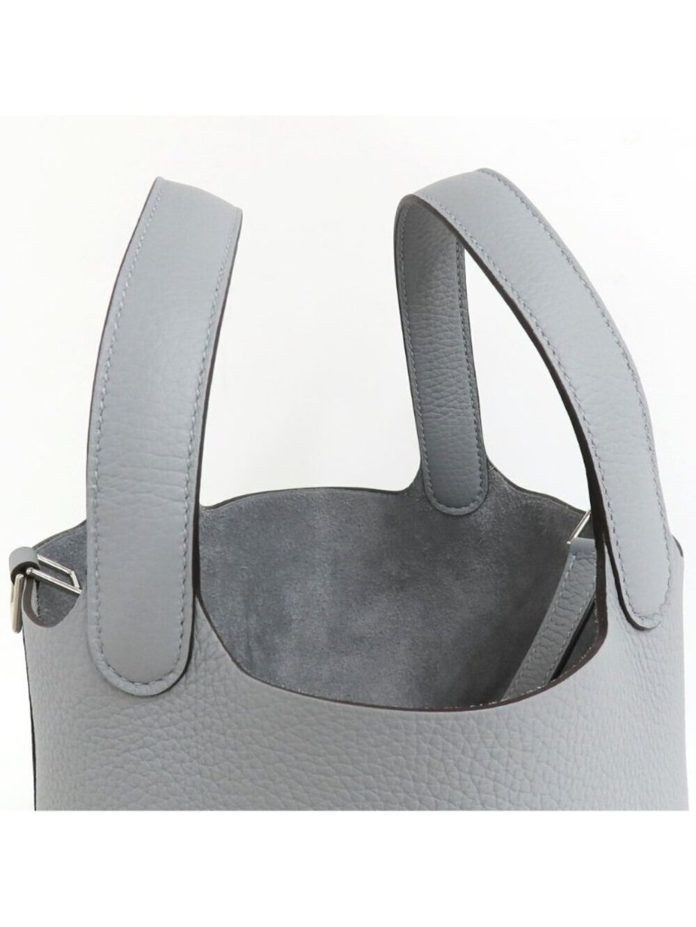 Hermes Picotin Lock PM 18 Gris Perle Taurillon Clemence Silver Handbag - Picture 7 of 10